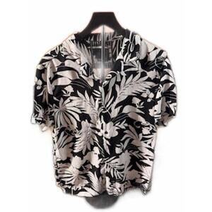 Cactus Man Ricky Singh Black & White Hawaiian Shirt XL